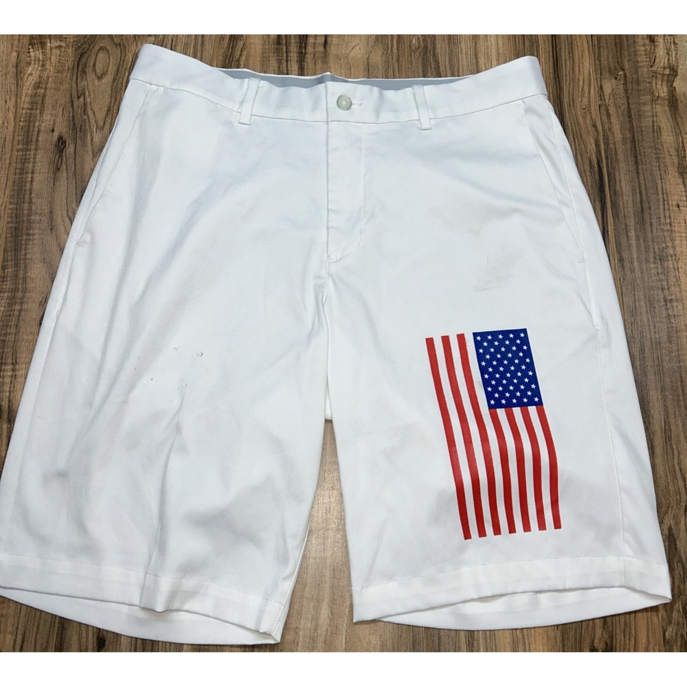 Nike Golf Standard Fit Dri Fit Men's 32 Golf Shorts, American Flag USA Summer